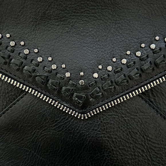 Rebecca Minkoff Black Leo Leather Zipper Envelope Clutch NWOT - Picture 6 of 12